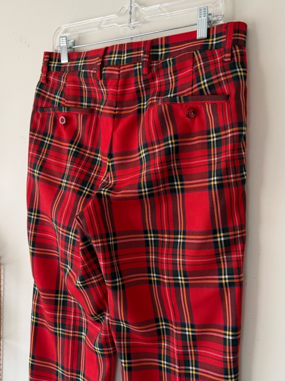 Murray Golf Vintage Broadsword Red Royal Stewart Tartan Plaid Golf Pants Size 32 - Picture 11 of 16